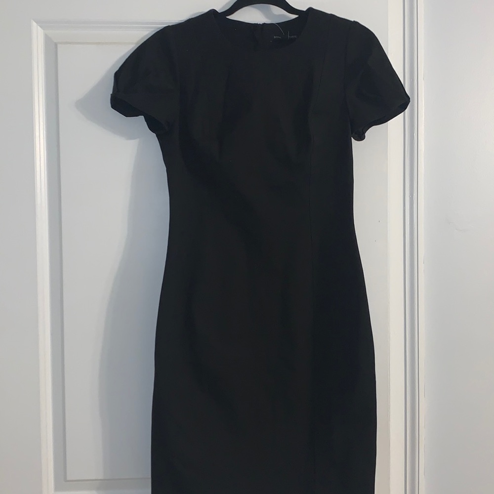 NWT BANANA REPUBLIC Black Pleated Sheath Dress